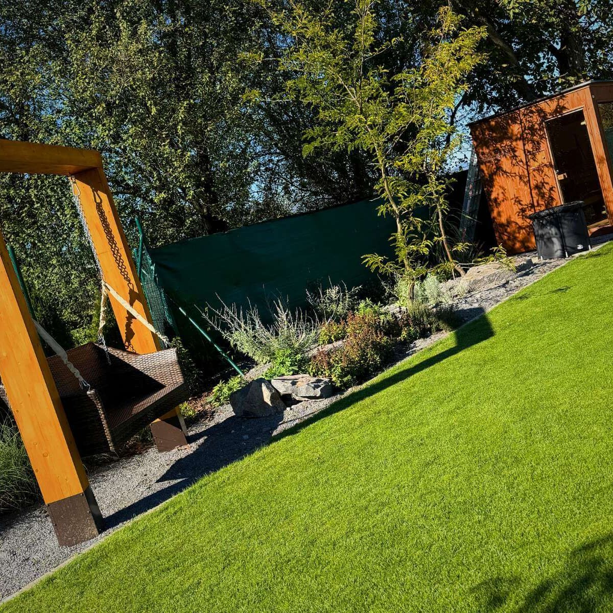 Complete garden construction in Zvolen by Dream Garden - professional landscaping, planting plants, installation of automatic irrigation and modern garden design